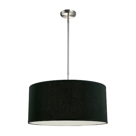 Z-Lite Albion 3 Light Pendant, Brushed Nickel & Black 171-24B-C